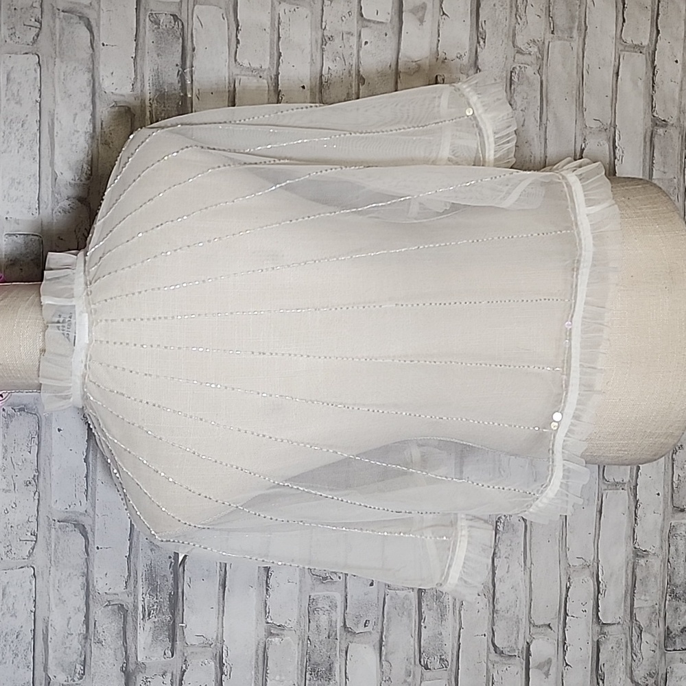 Aurelia's Designs Carmel Boutique Handmade White Sheer Top Blouse Fairycore - Picture 5 of 11